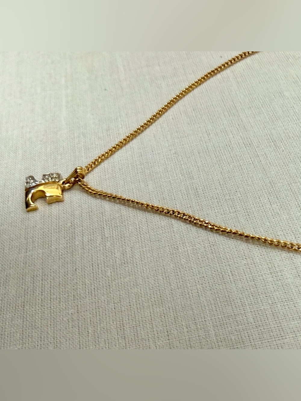 COURREGES Paris Vintage Y2K Luxury Everyday Two-Tone Rhinestone Logo Necklace - Picture 8 of 10